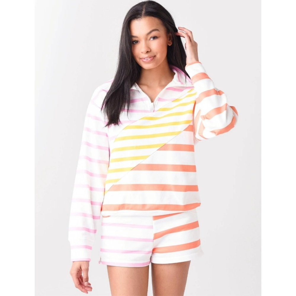 New Solid & Striped The Pullover Rainbow Quarter … - image 3